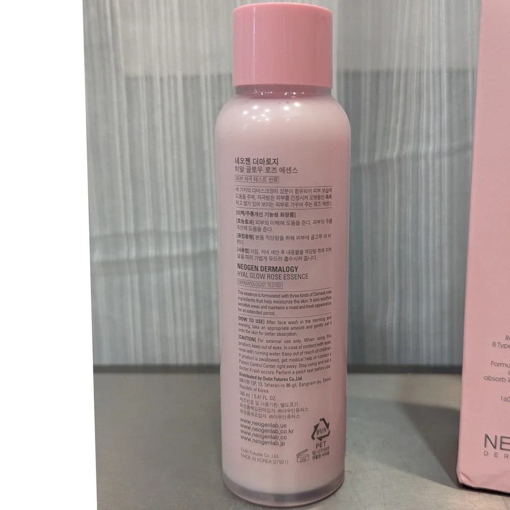 Neogen Dermalogy Hyal Glow Rose Essence 160ml 5.41oz Hydrating K-Beauty Toner